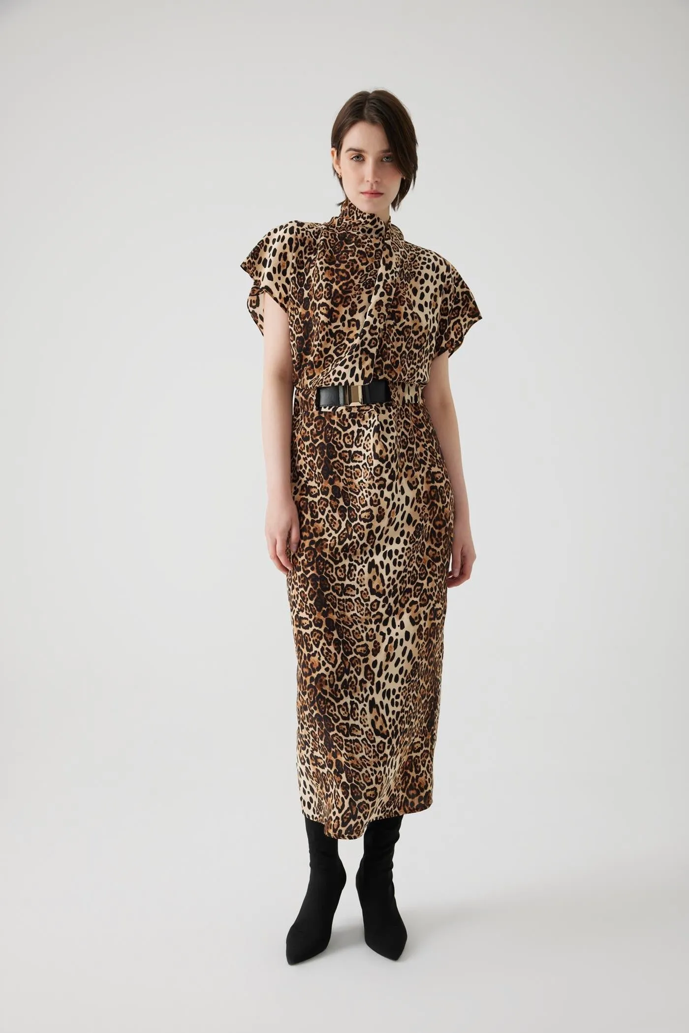 Leopard Print Sleeveless Maxi Dress