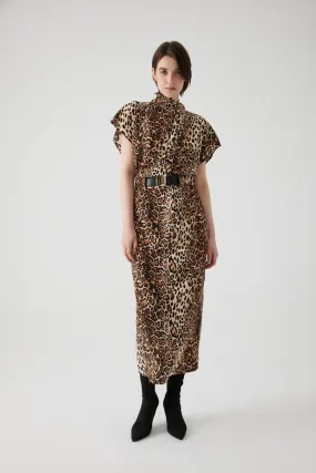Leopard Print Sleeveless Maxi Dress