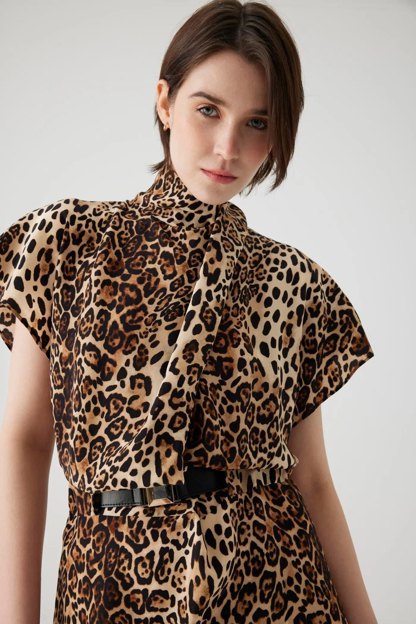 Leopard Print Sleeveless Maxi Dress