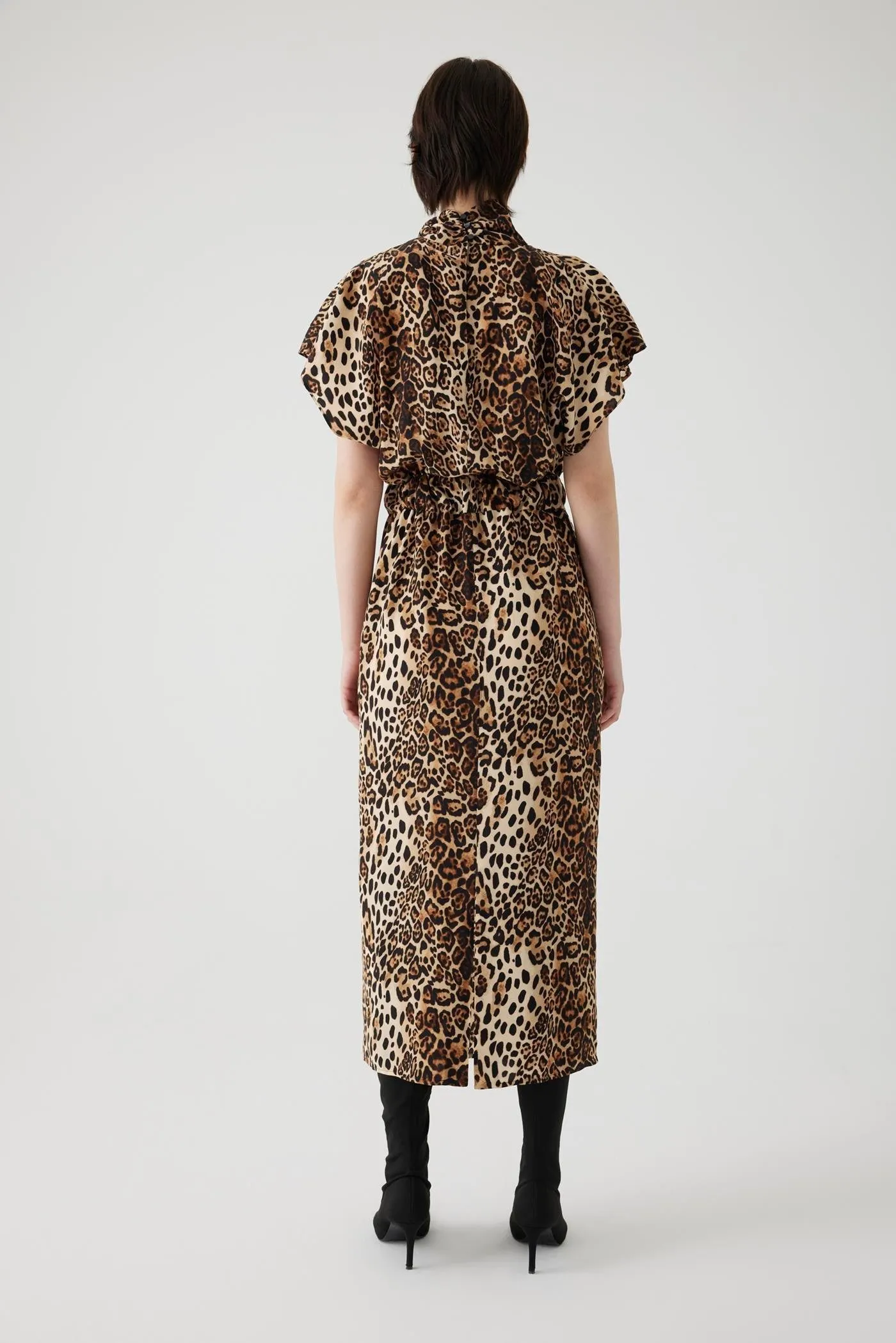 Leopard Print Sleeveless Maxi Dress