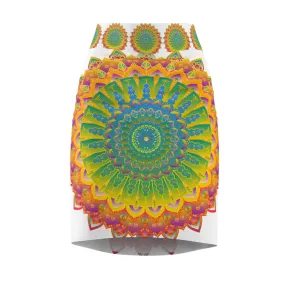 Mandala Pencil Skirt - Bohemian Chic