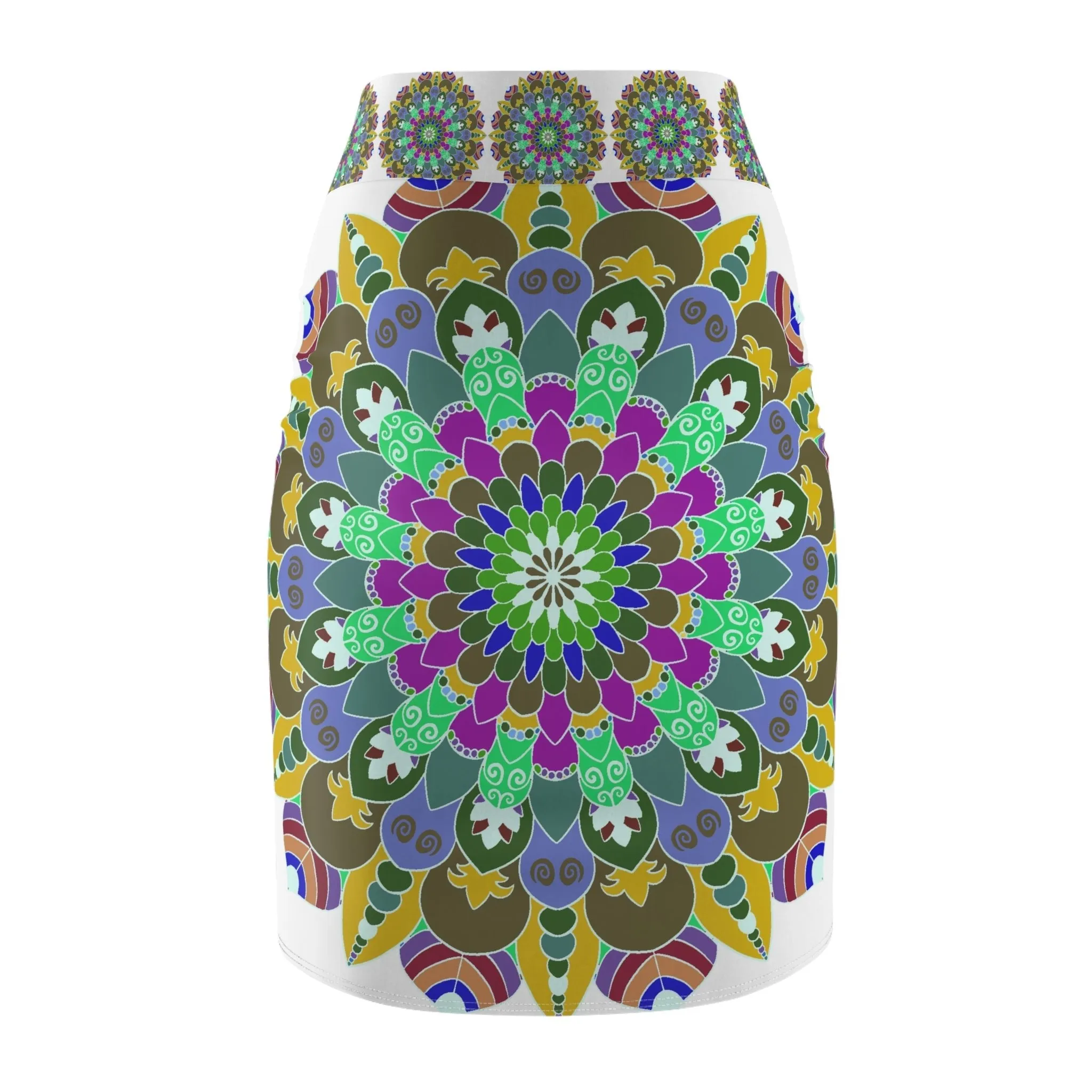 Mandala Pencil Skirt - Purple & Azure