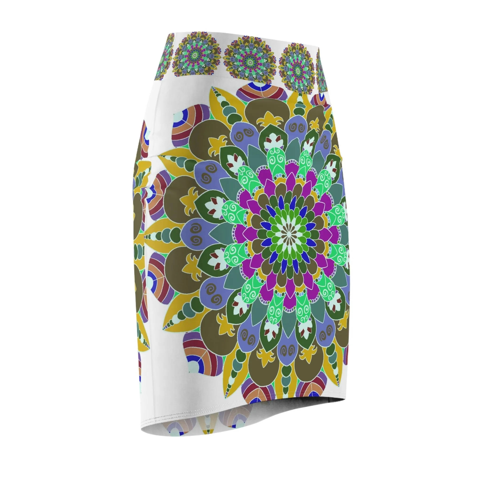 Mandala Pencil Skirt - Purple & Azure
