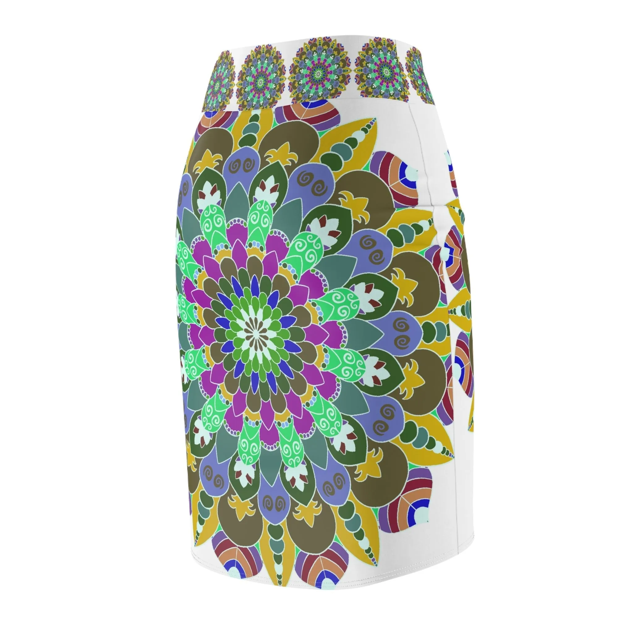 Mandala Pencil Skirt - Purple & Azure