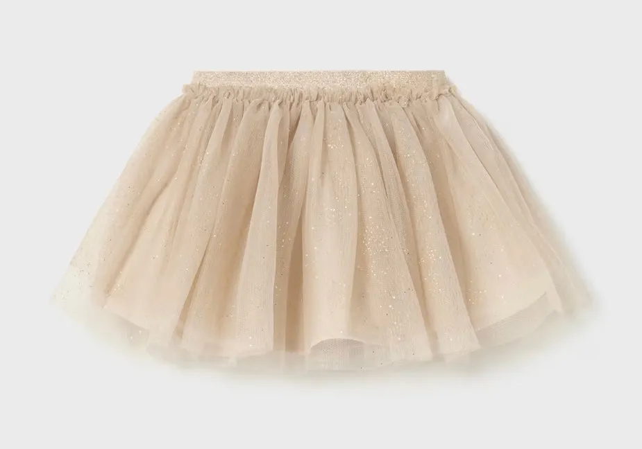 Mayoral Baby Girl Sparkle Tutu Skirt in Gold: Size 6M to 24M