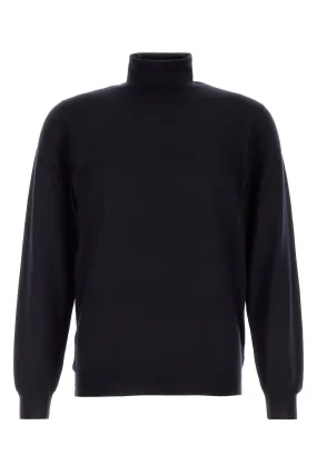 Midnight blue wool Derby sweater