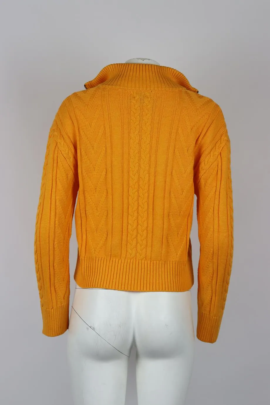MONROW CABLE KNIT COTTON BLEND TURTLENECK SWEATER SMALL