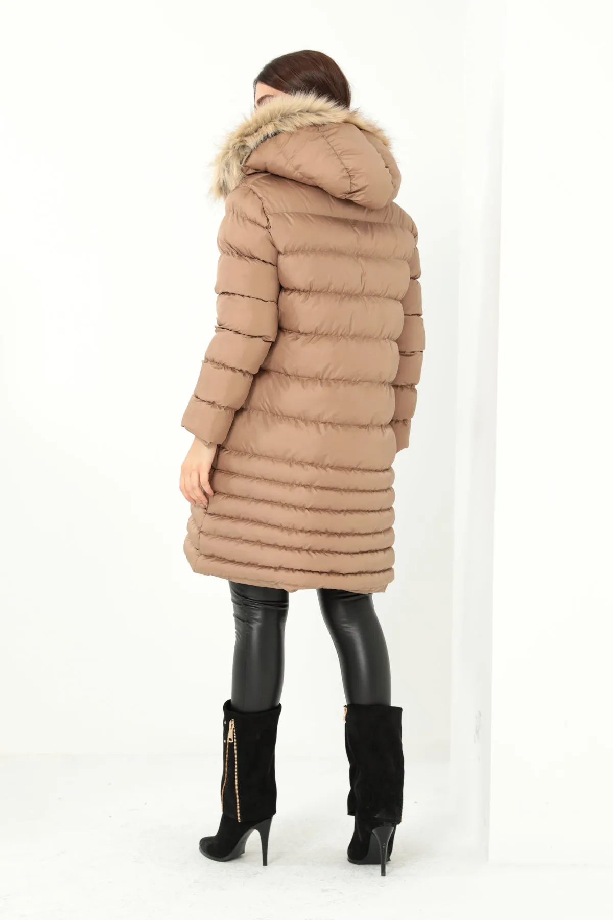 MPL Women's Regular Fit Lined Hooded Comfortable Coat 5010 - Chalco