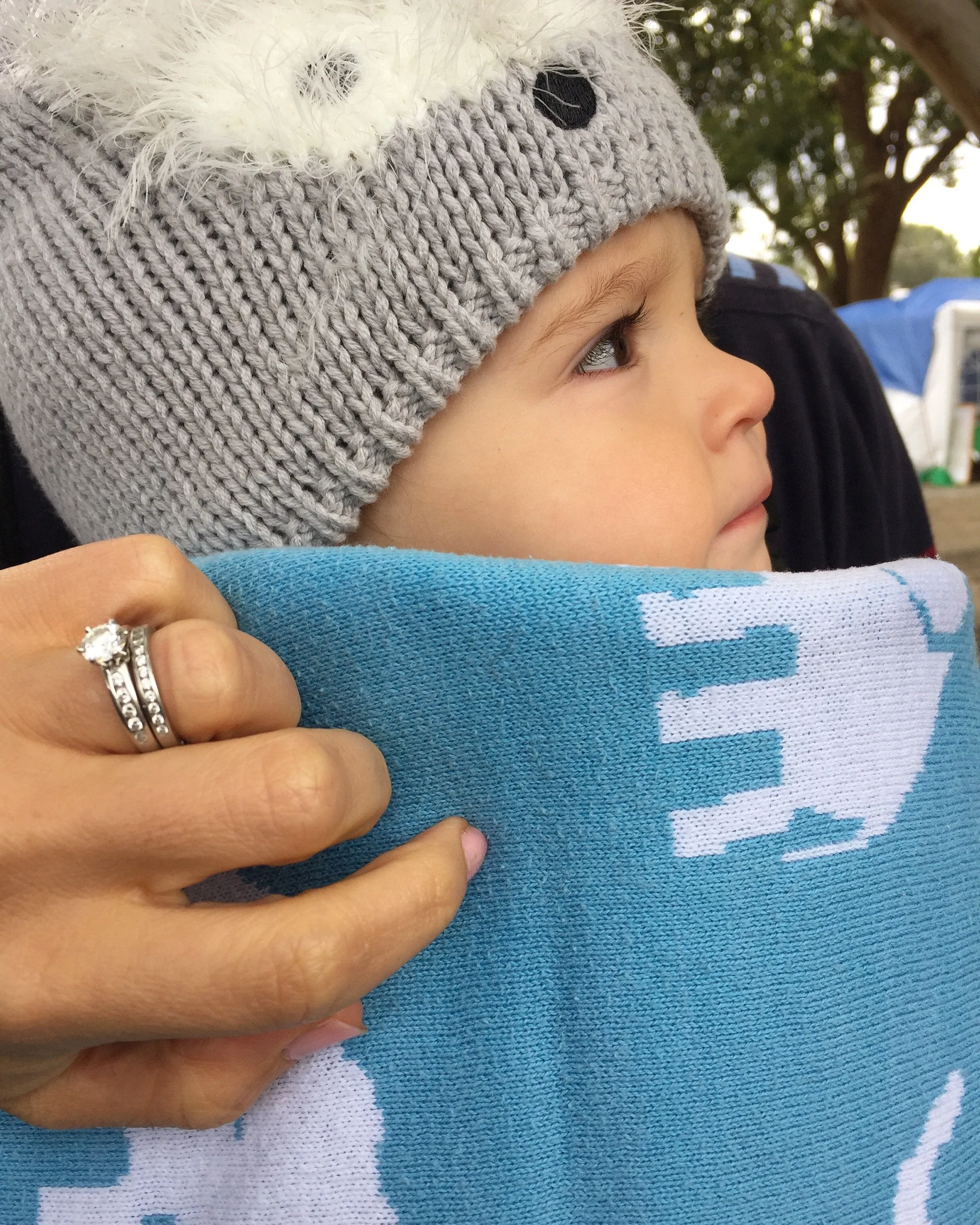 My Tiny Wardrobe Elephant Blanket Blue & White