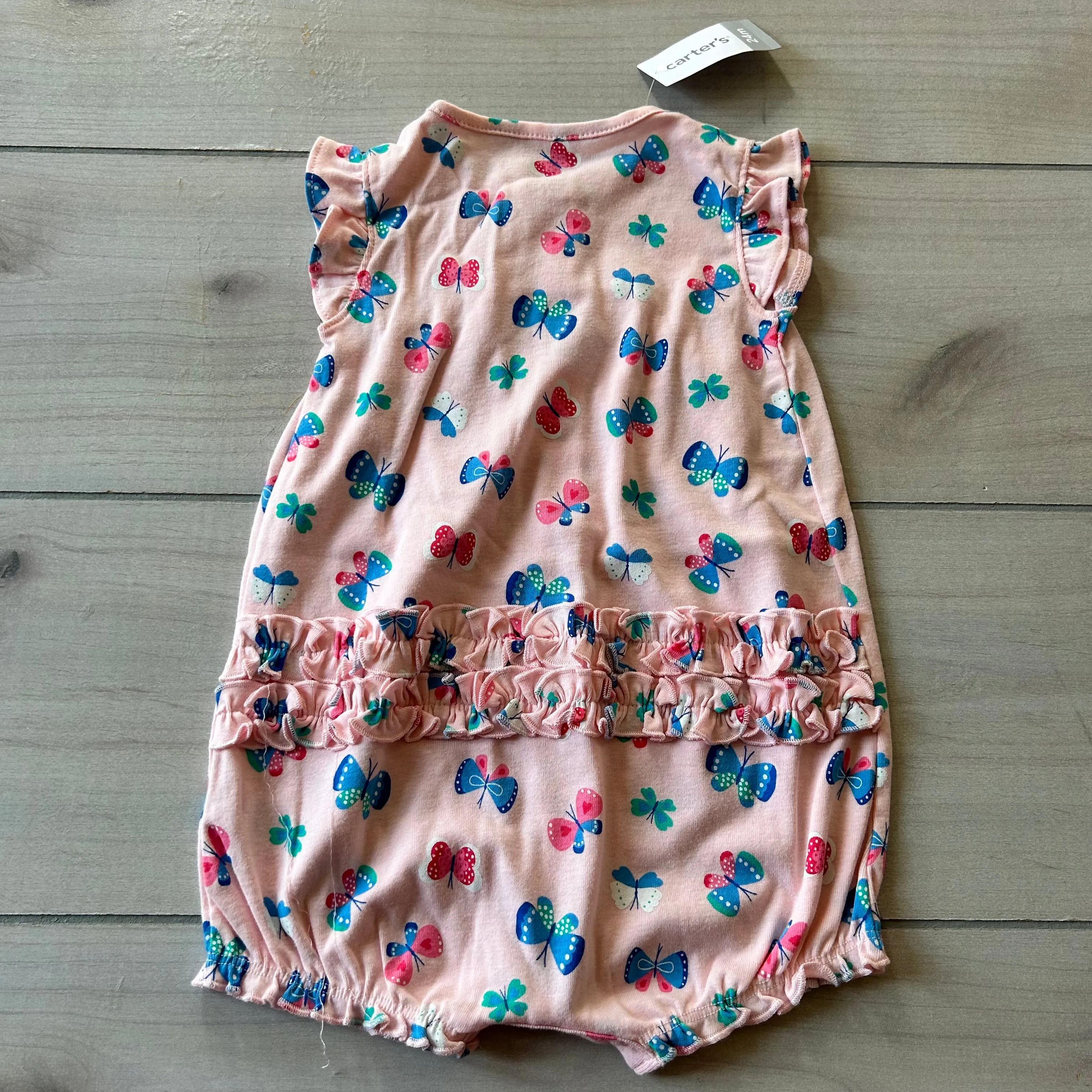 NWT Carter's Pink Butterfly Bubble Romper