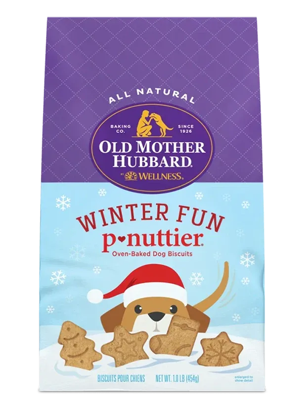 Old Mother Hubbard Winter Fun P-Nuttier Biscuits Baked Dog Treats (16-oz)