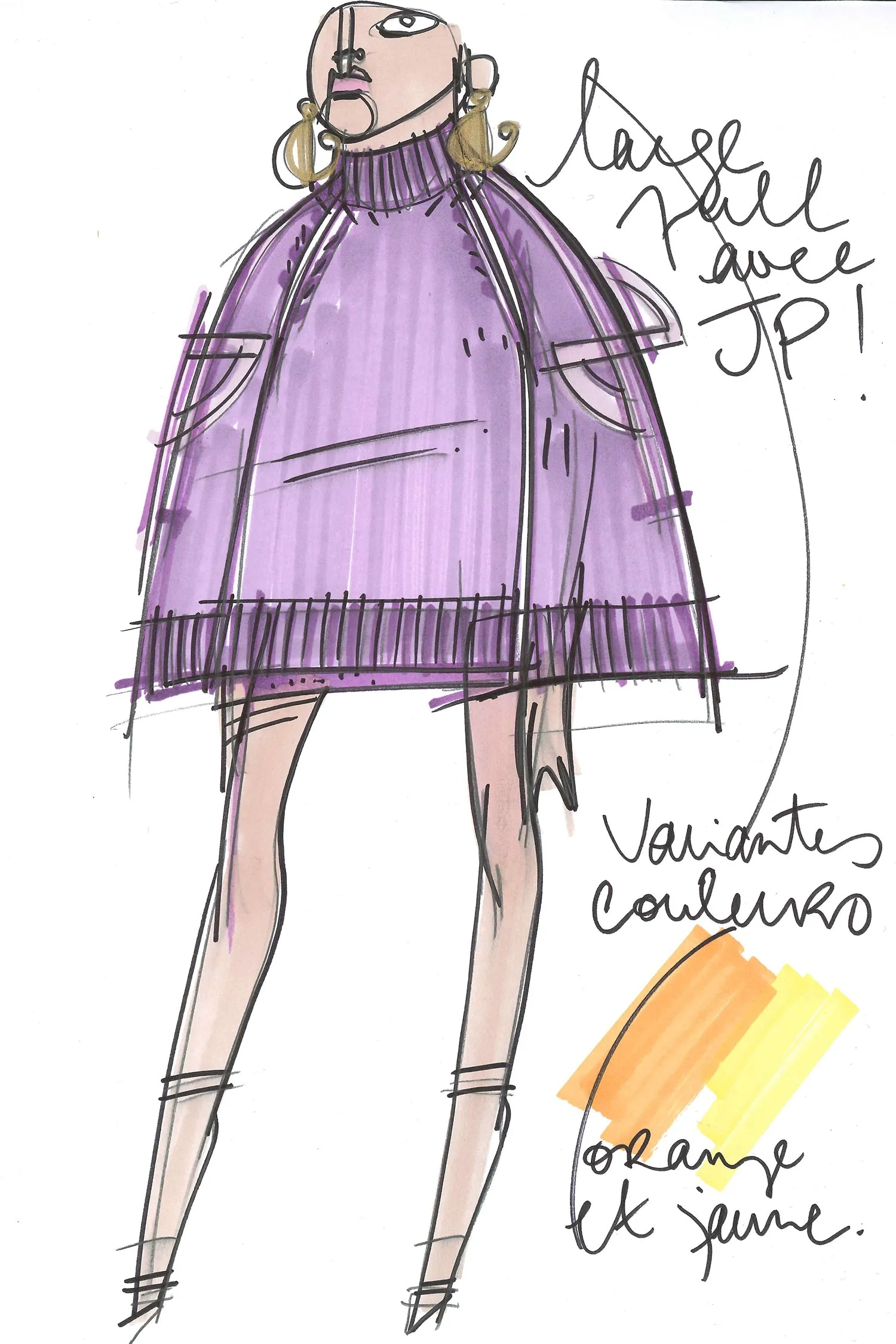Oversized double collar jumper