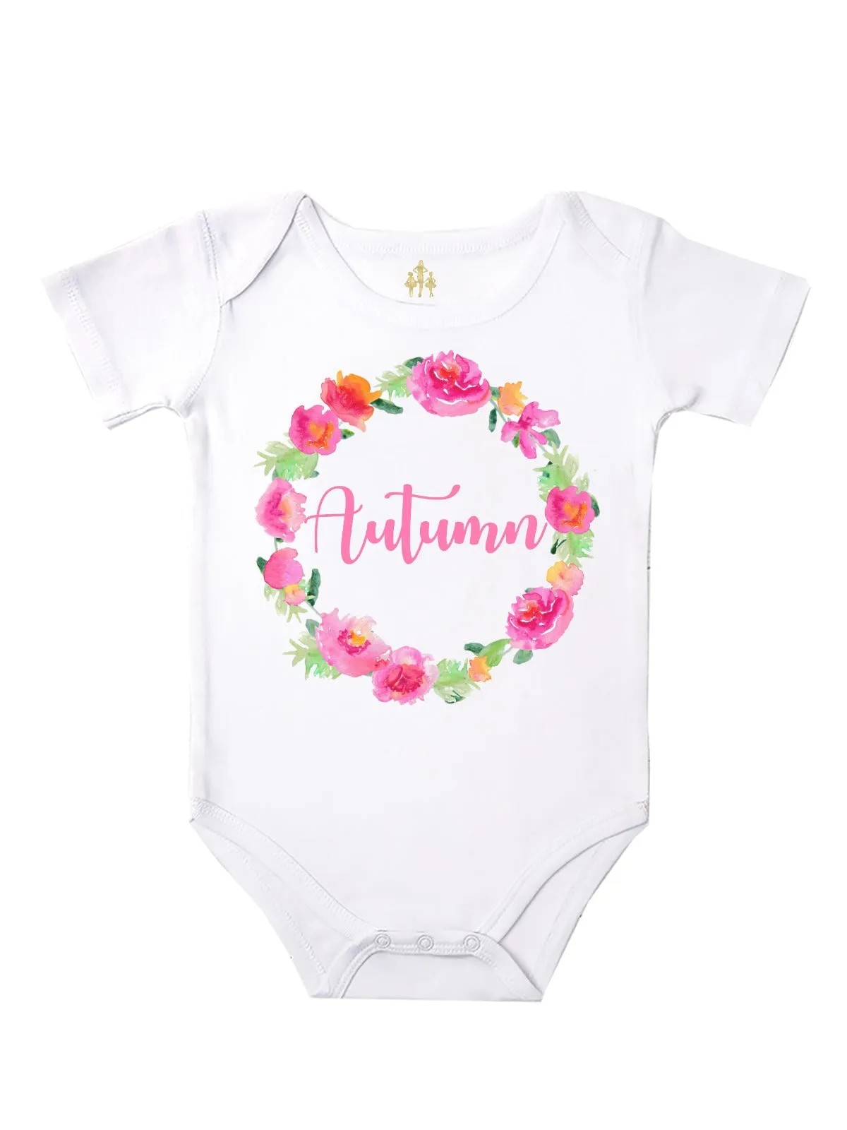 Personalized Floral Wreath Bodysuit