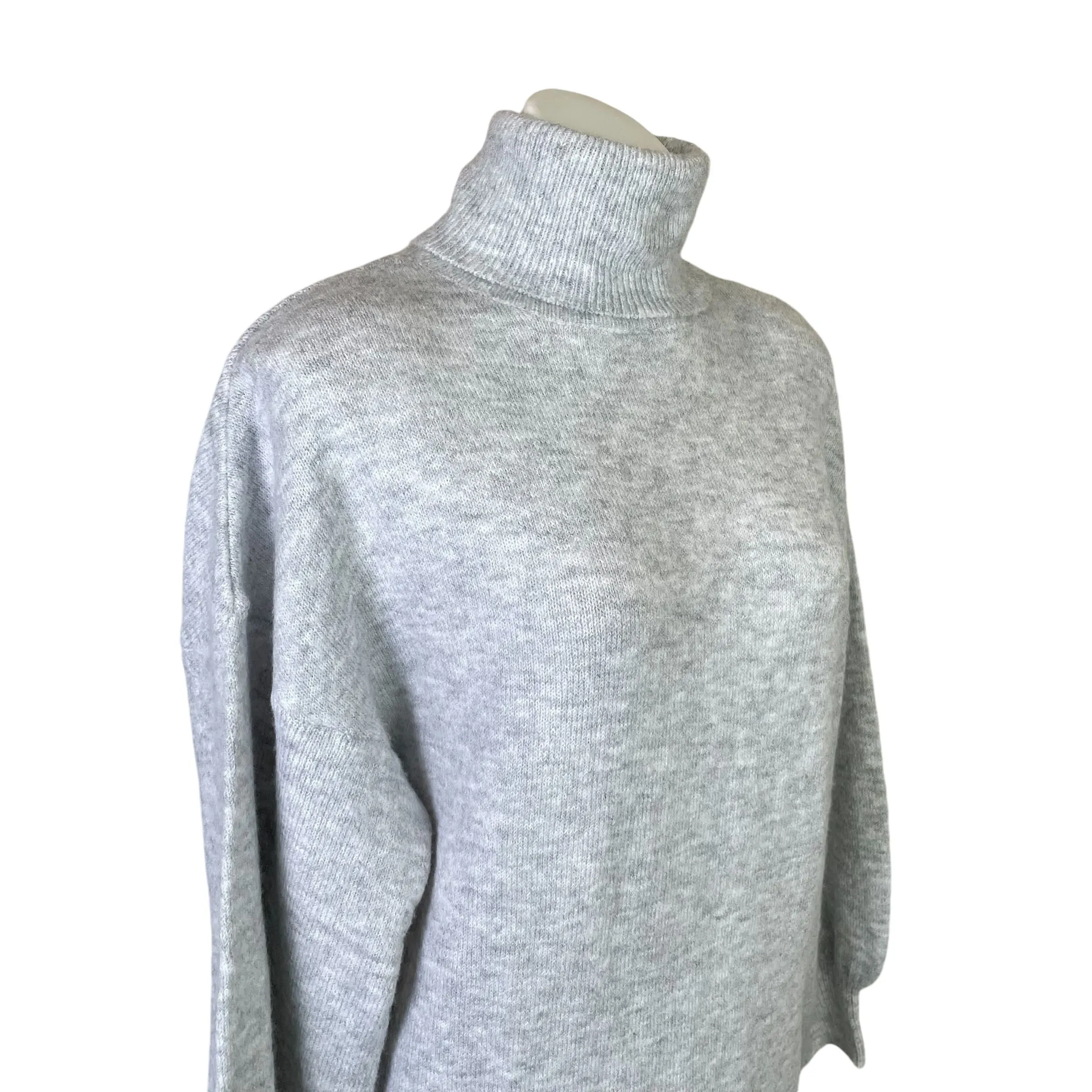 Pretty Little Thing | Women's Light Gray Turtleneck Tunic Sweater | Size: S