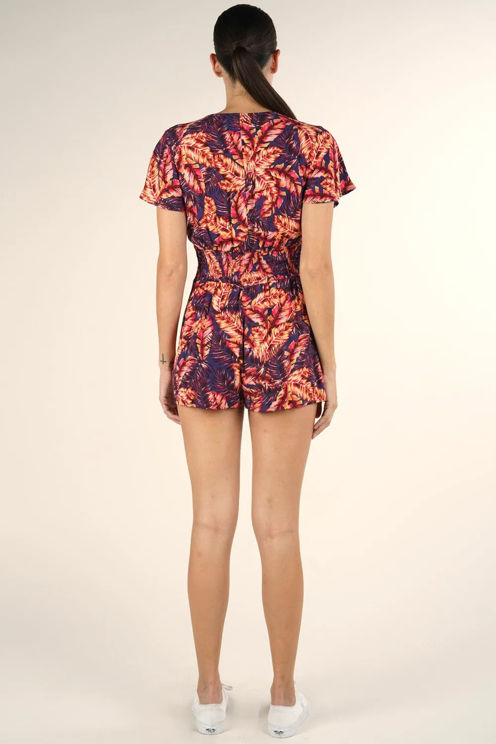 Printed Short Sleeve Romper