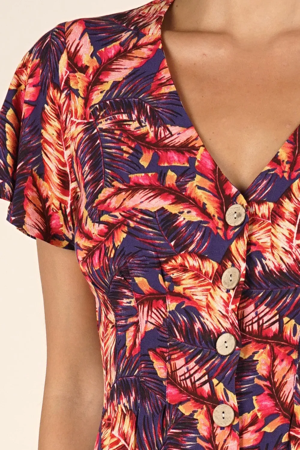 Printed Short Sleeve Romper