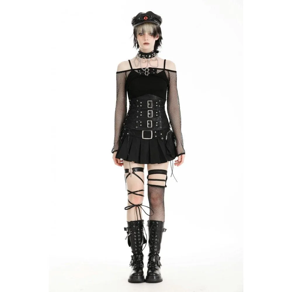 Punk Off-the-shoulder Mesh Cape