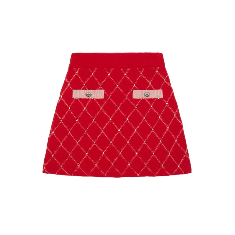 Red Argle Pocket Skirt