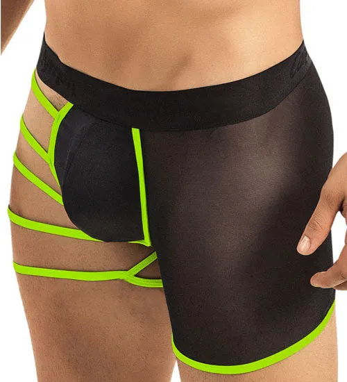 Sexy Green Neon Effect Straps Boxer Brief