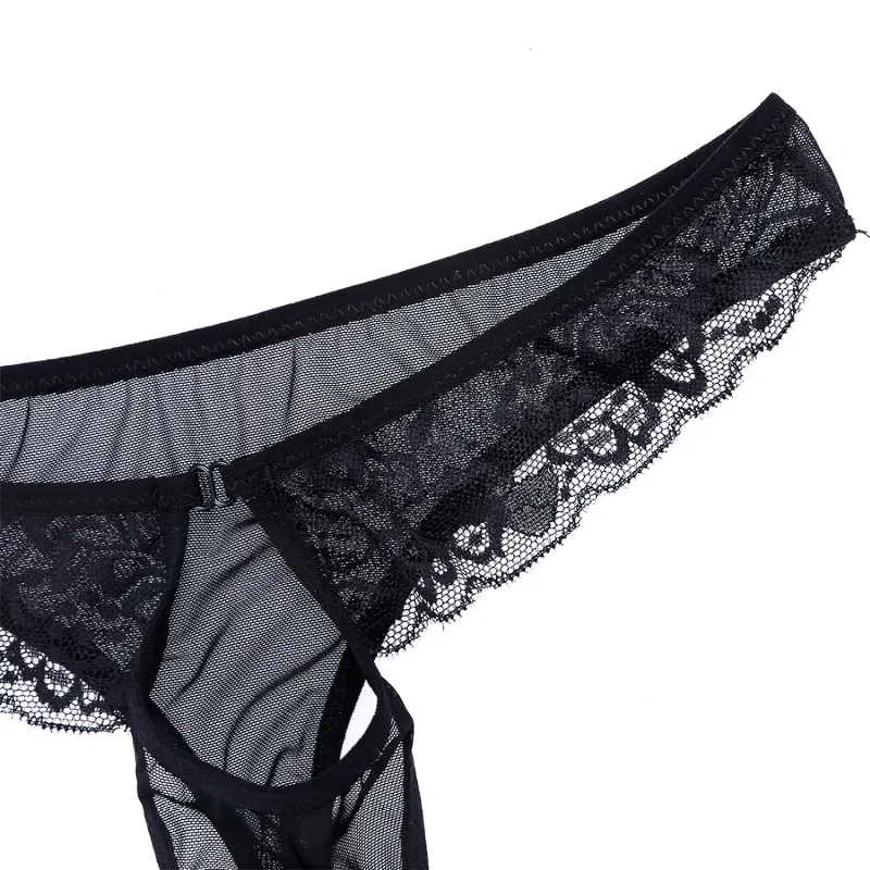 Sexy Men's Lace Transparent Underwear / See-Through Mesh Front Hole Lingerie Underpanties