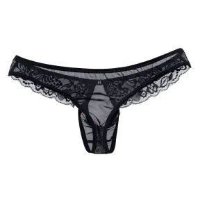 Sexy Men's Lace Transparent Underwear / See-Through Mesh Front Hole Lingerie Underpanties