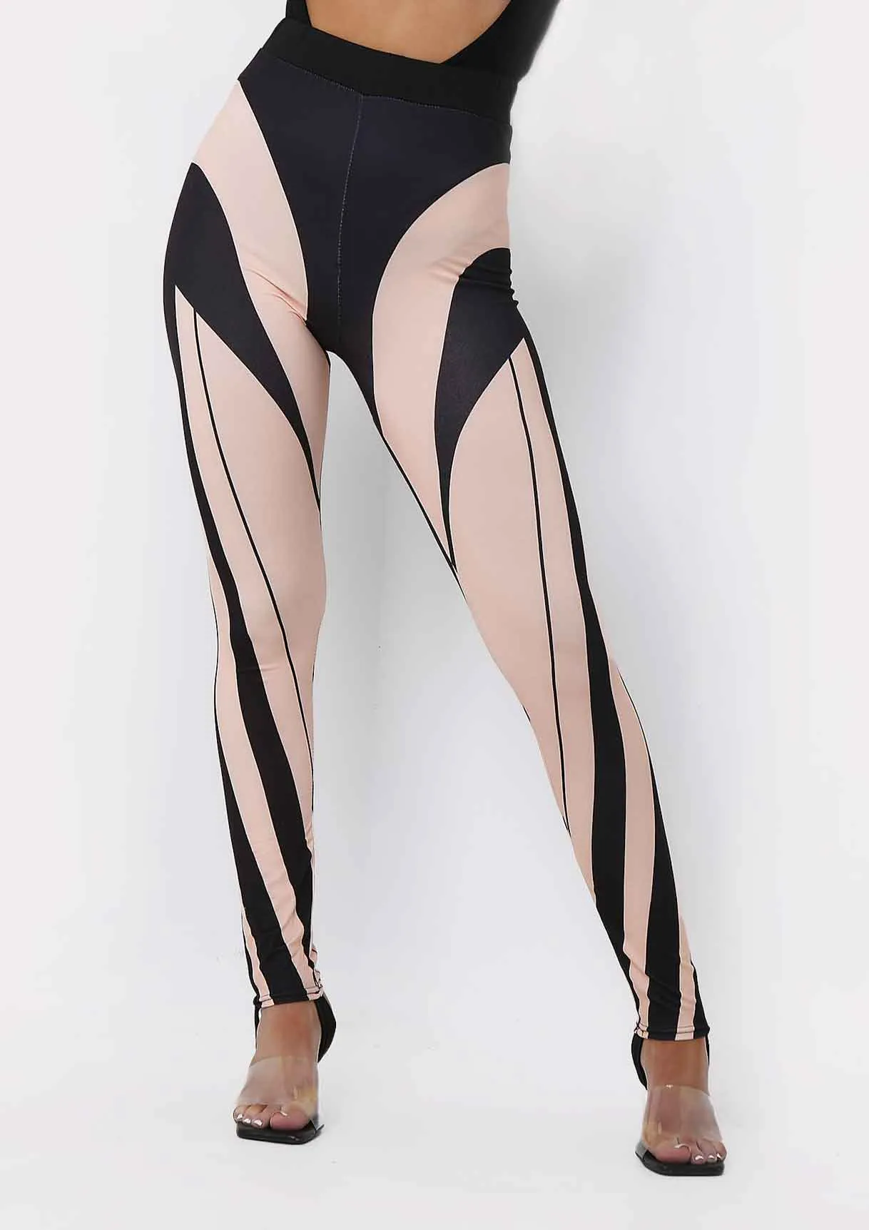 Shae Black Contour Printed High Waisted Leggings