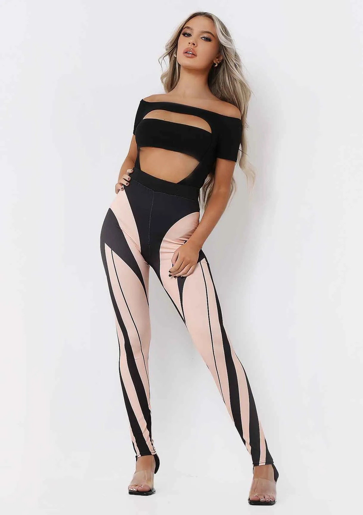 Shae Black Contour Printed High Waisted Leggings