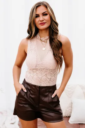 Stay Beautiful Lace Bodysuit (Khaki)