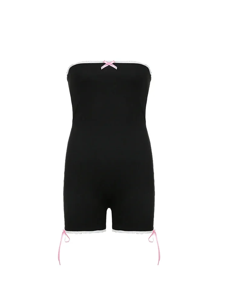 Strapless Bow Romper