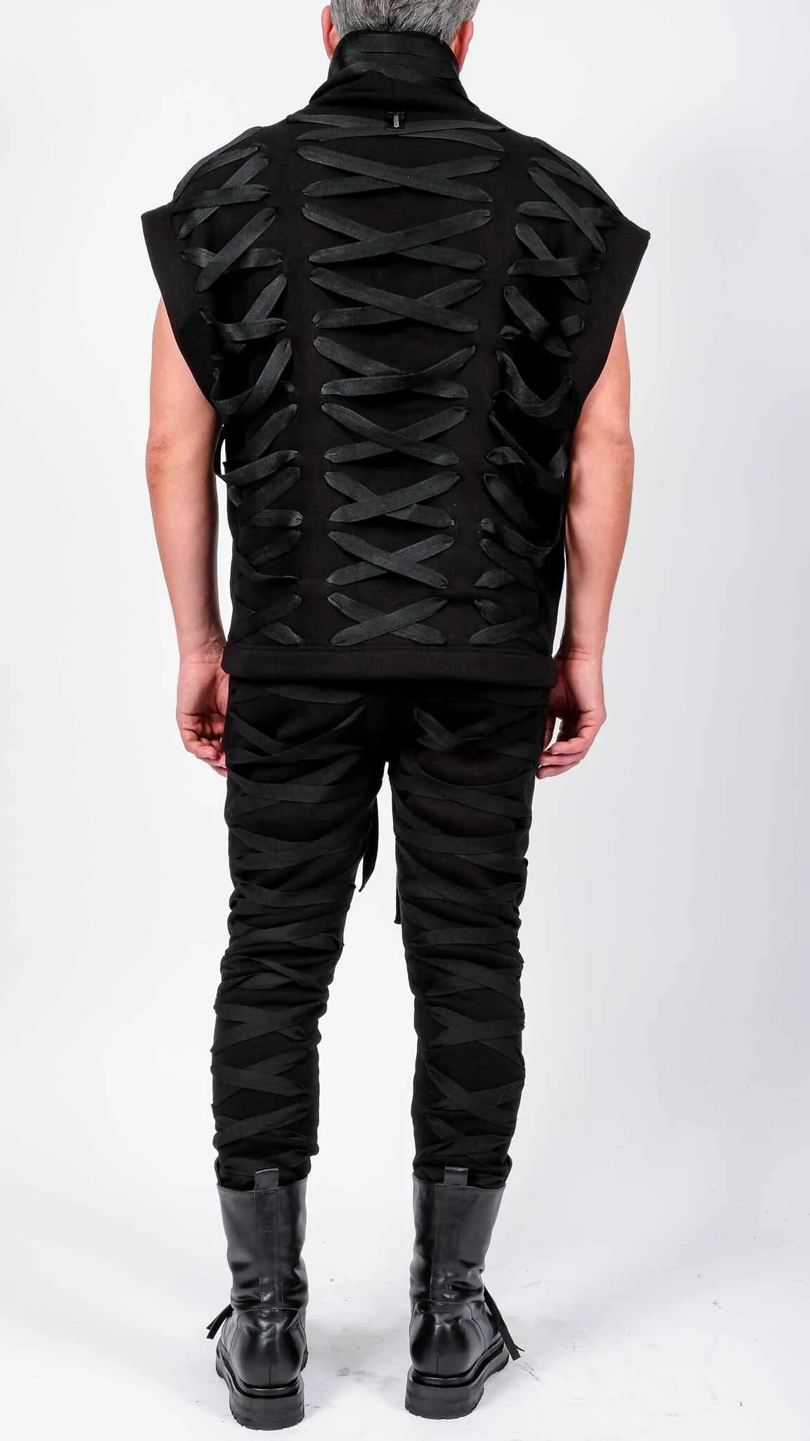 Sweatshirt Sleeveless Top with Laces