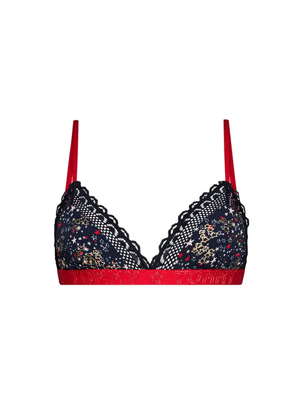 Triangle Bralette Holiday Print