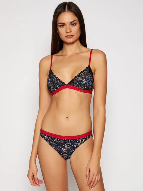 Triangle Bralette Holiday Print
