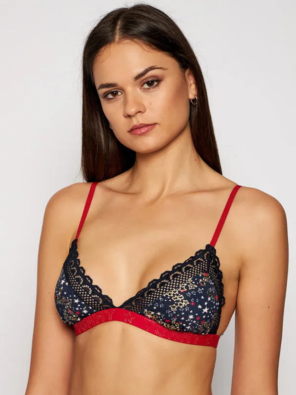 Triangle Bralette Holiday Print