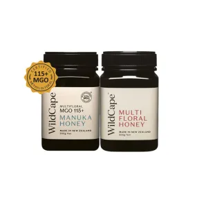 Wildcape Manuka MGO 115  500g & Multifloral Honey 500g Bundle