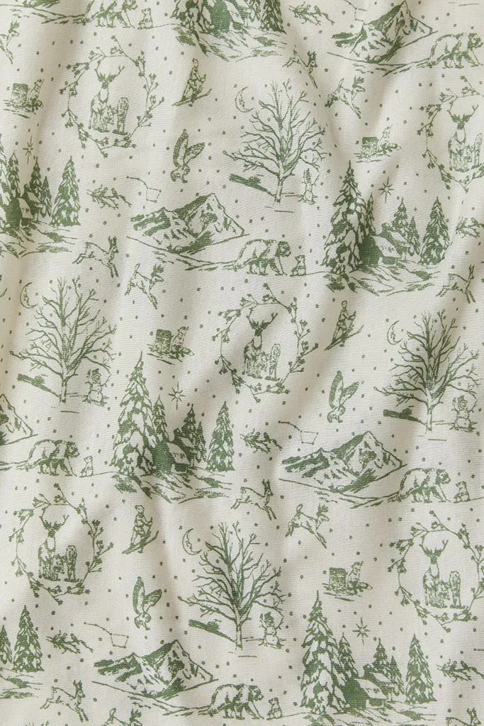 Winter Toile Crib Sheet