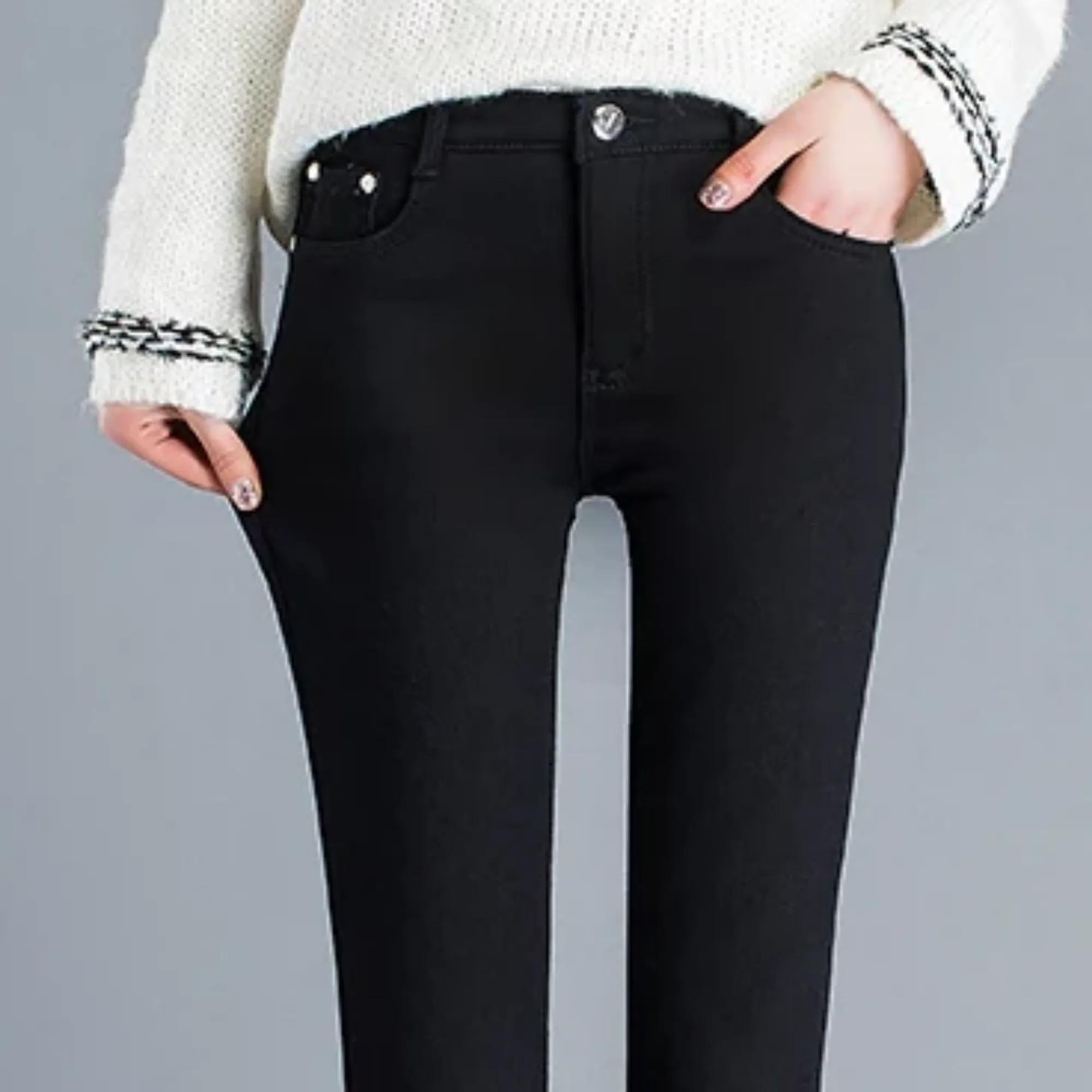 Women's Winter Casual High-Waist Skinny Warm Leggings
