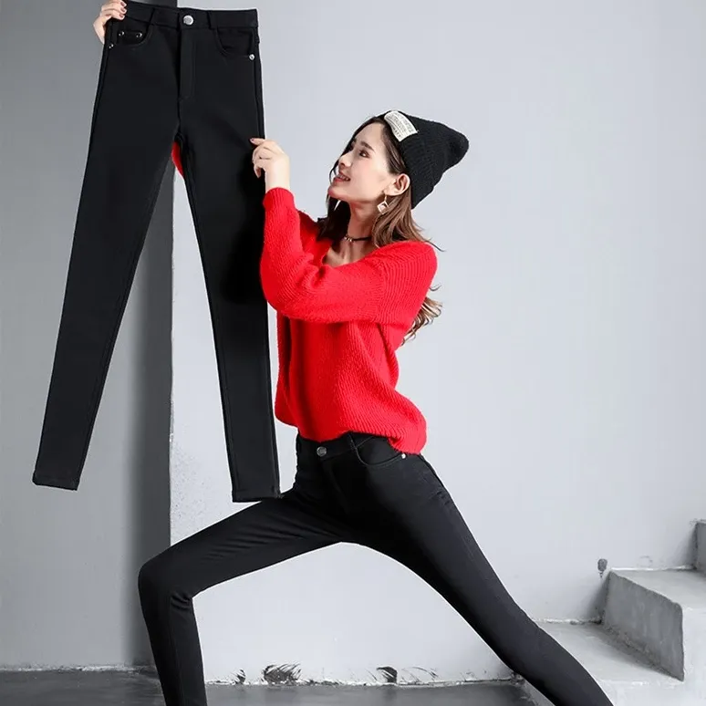 Women's Winter Casual High-Waist Skinny Warm Leggings
