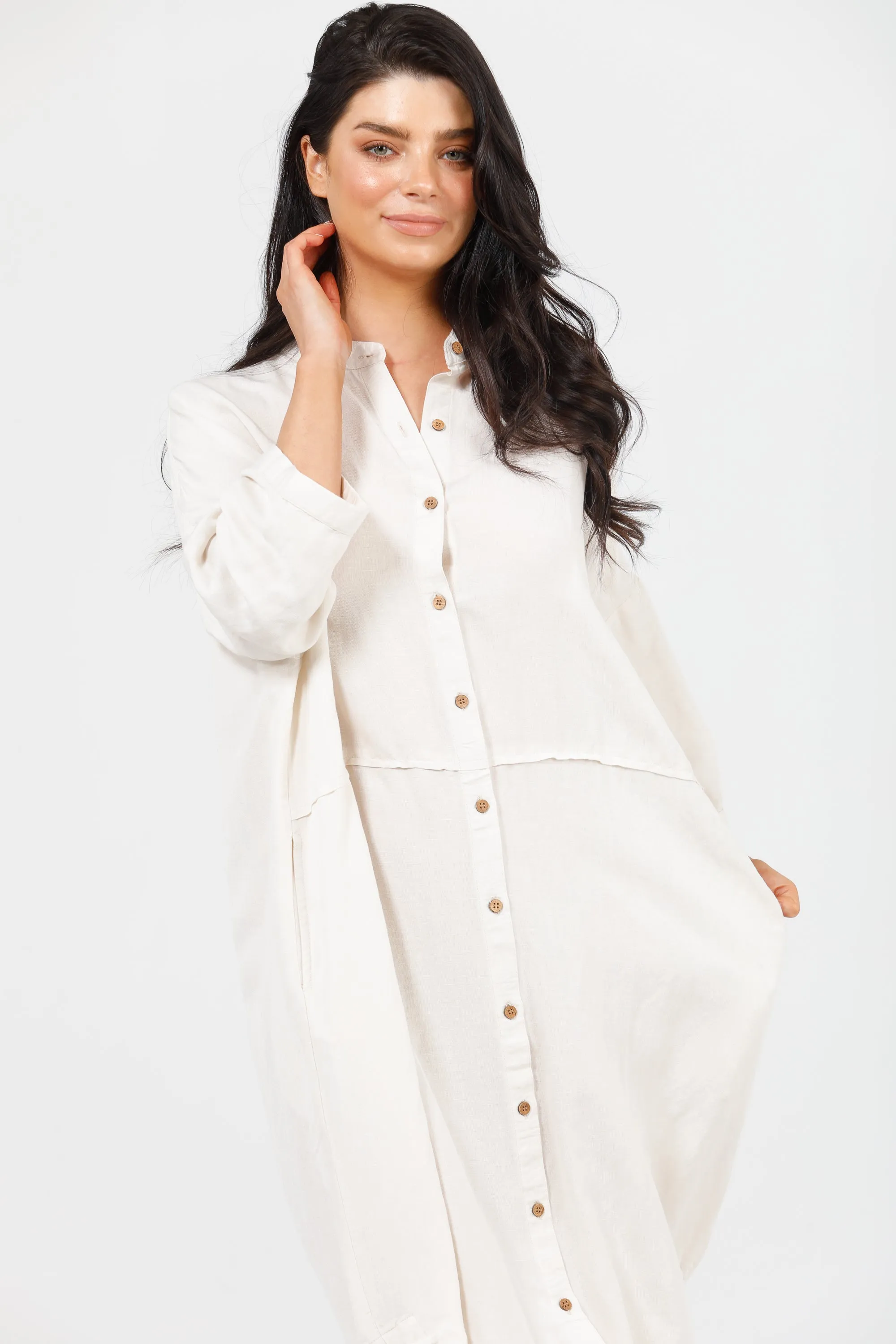 Wonder Long Sleeve Dress in Natural