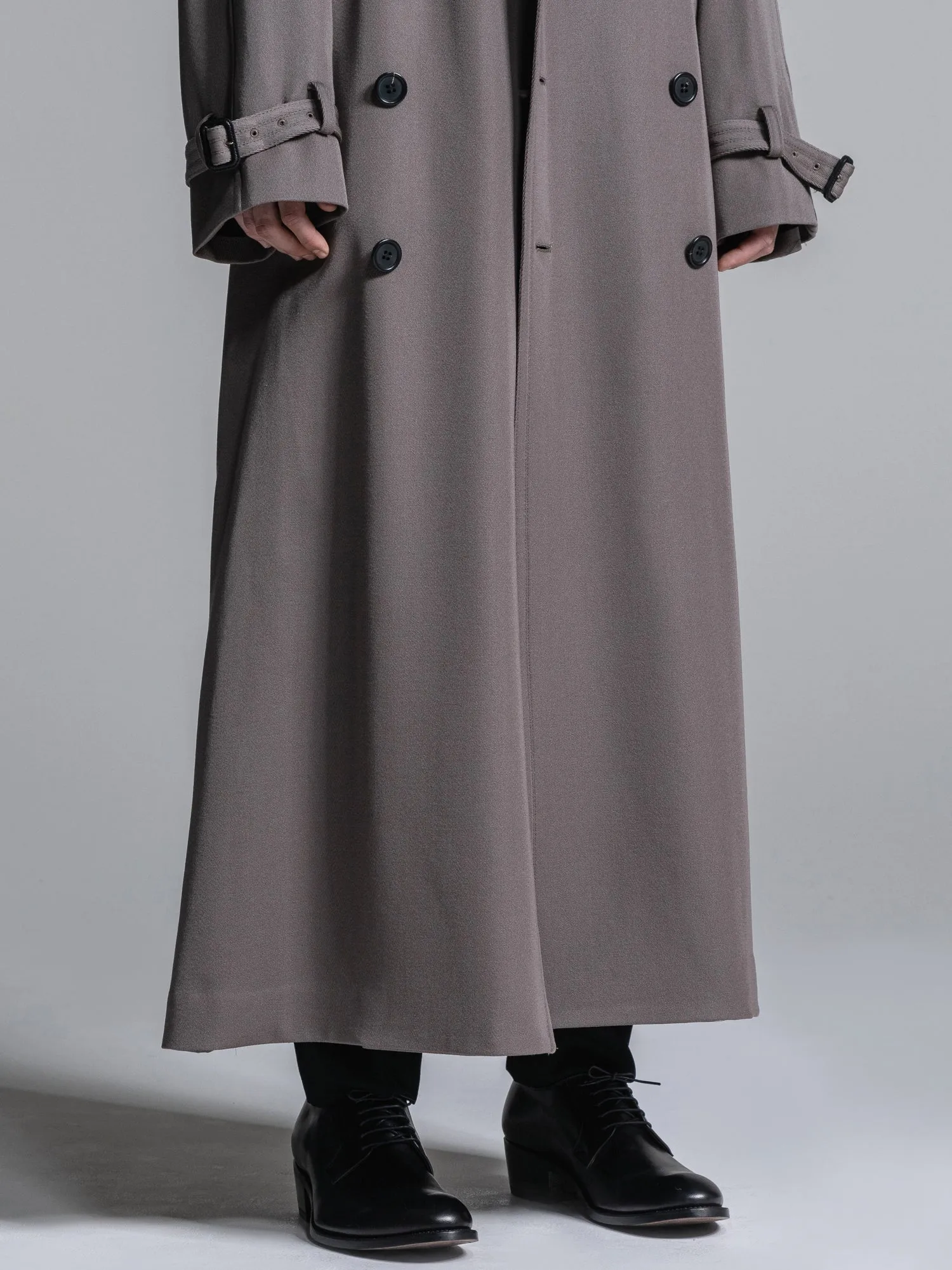 WOOL GABARDINE OVERSIZED MAXI TRENCH COAT [2024A/W]