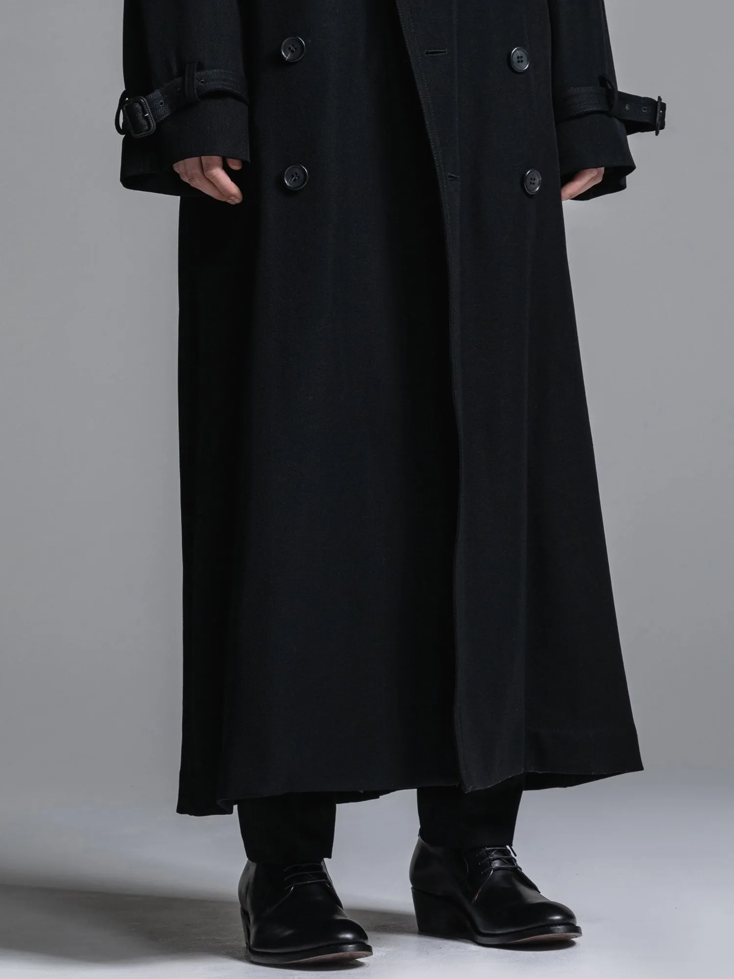 WOOL GABARDINE OVERSIZED MAXI TRENCH COAT [2024A/W]