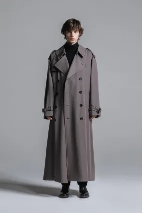 WOOL GABARDINE OVERSIZED MAXI TRENCH COAT [2024A/W]