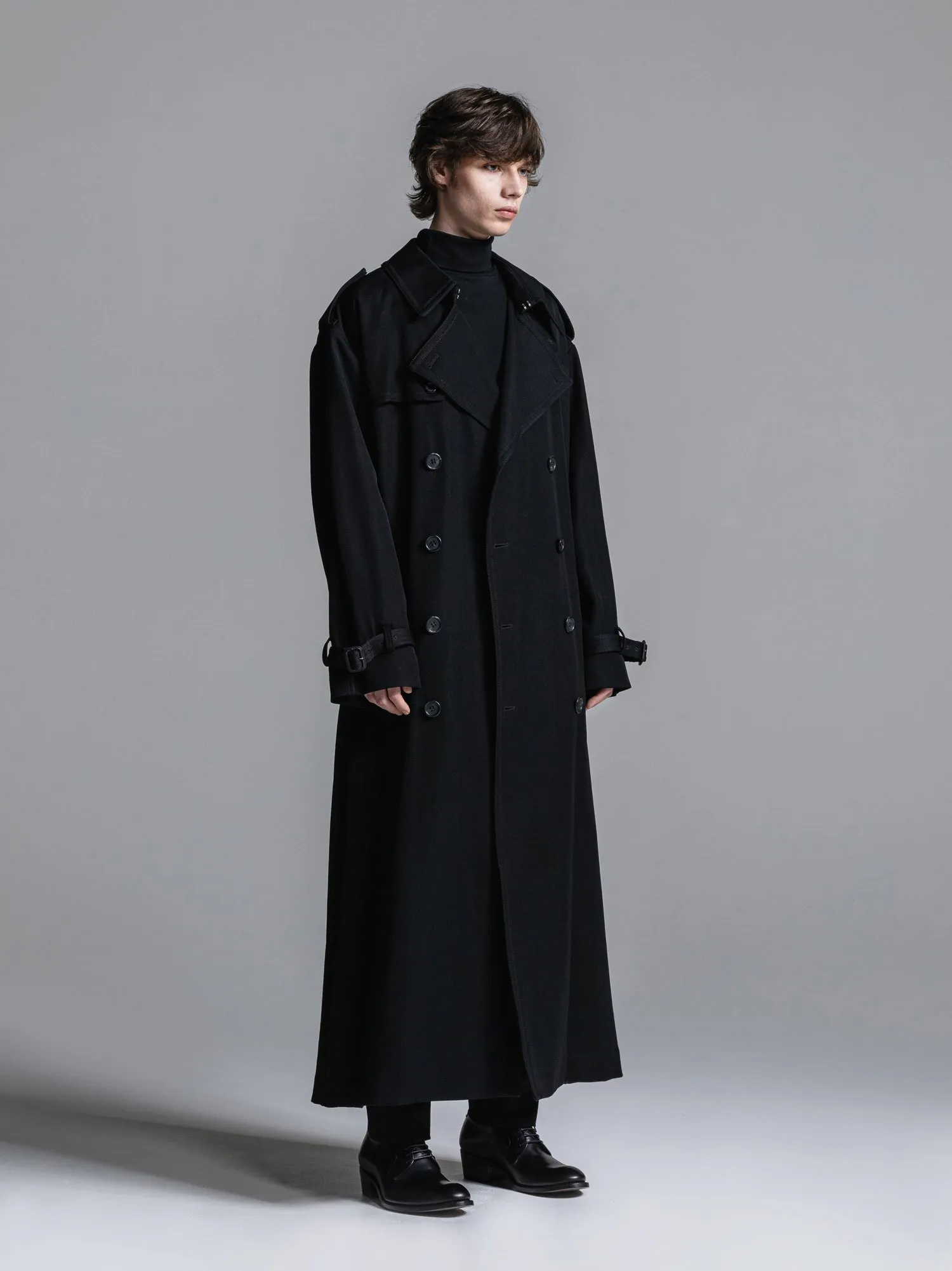 WOOL GABARDINE OVERSIZED MAXI TRENCH COAT [2024A/W]