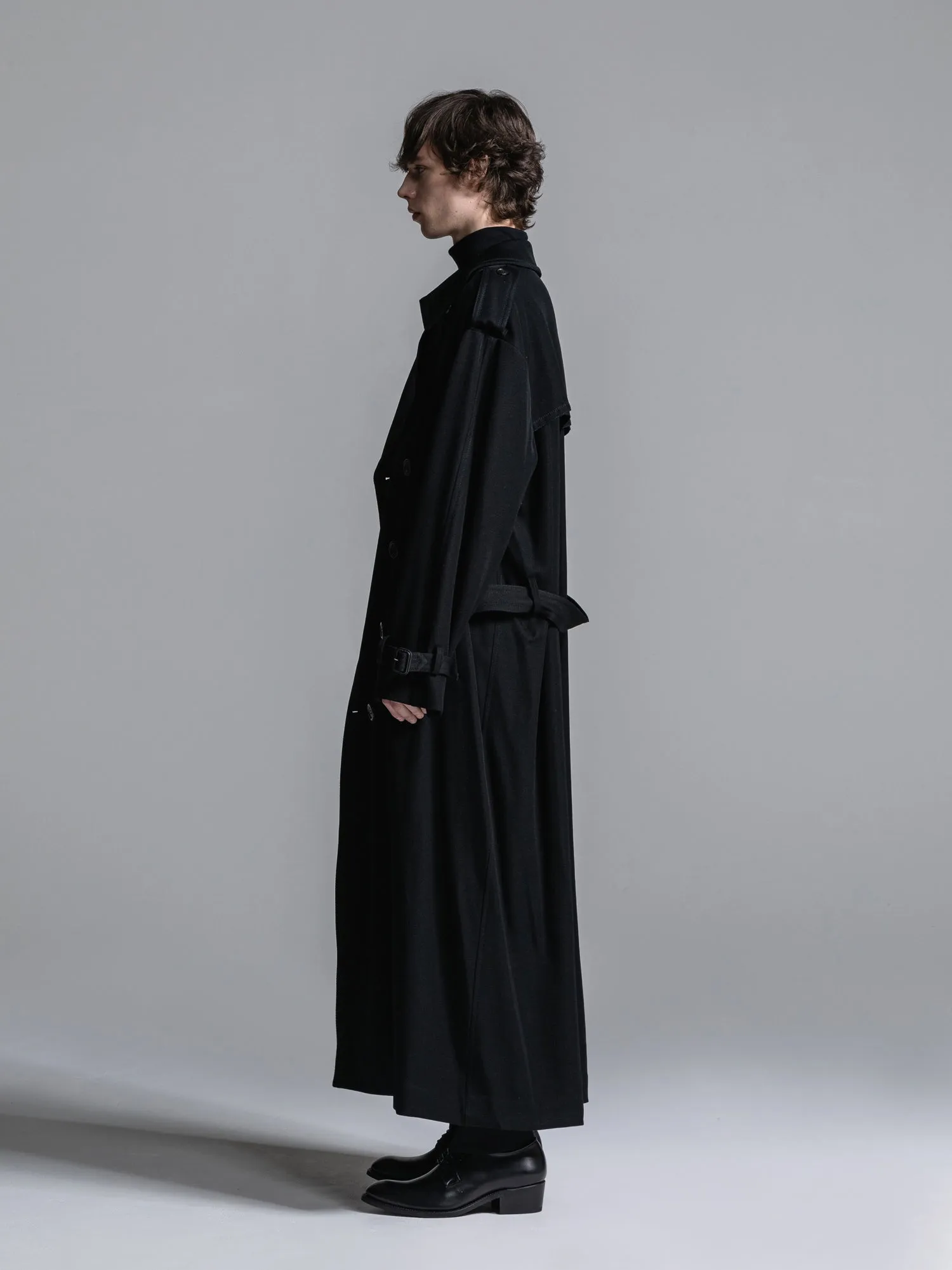 WOOL GABARDINE OVERSIZED MAXI TRENCH COAT [2024A/W]