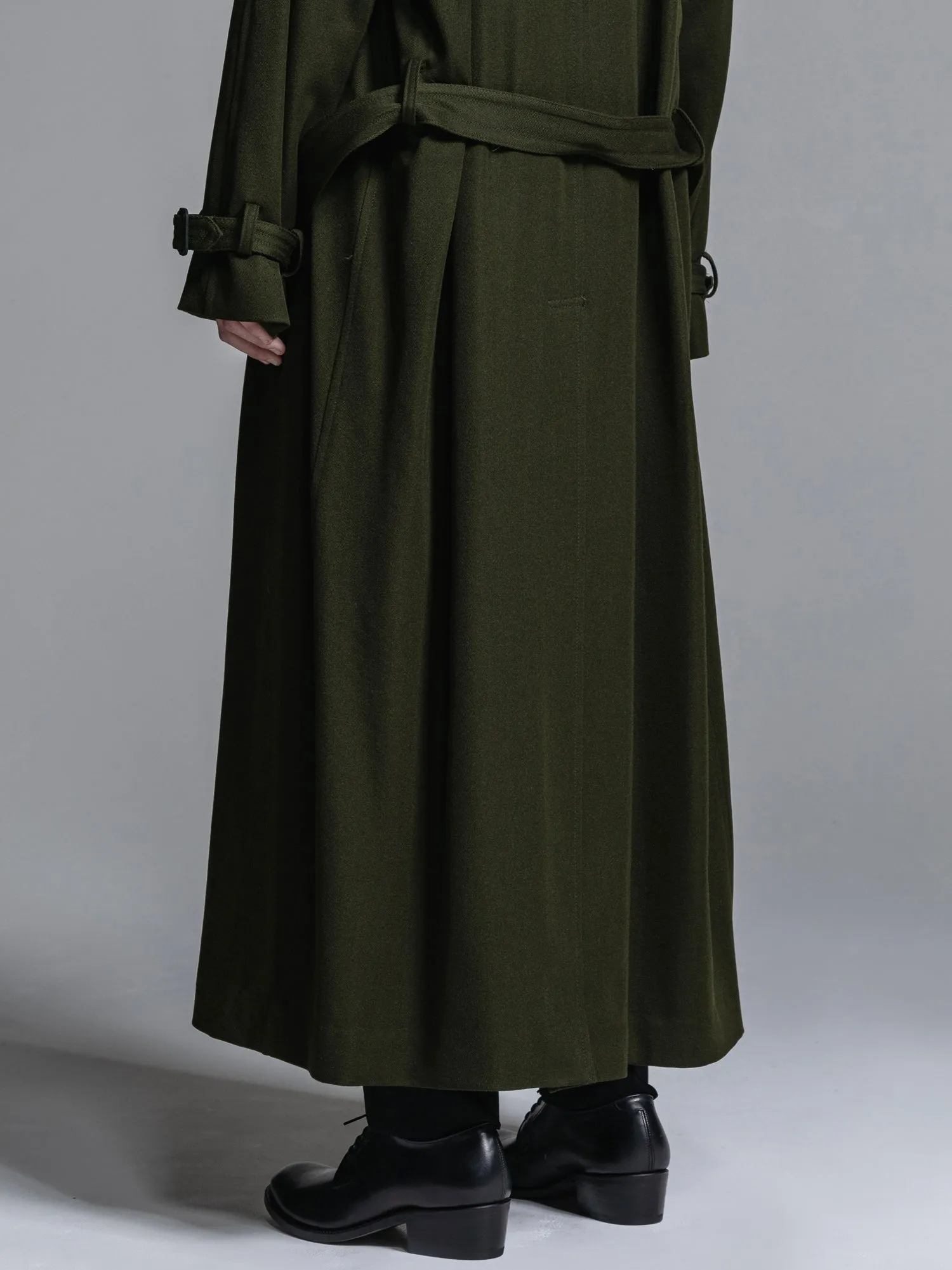 WOOL GABARDINE OVERSIZED MAXI TRENCH COAT [2024A/W]