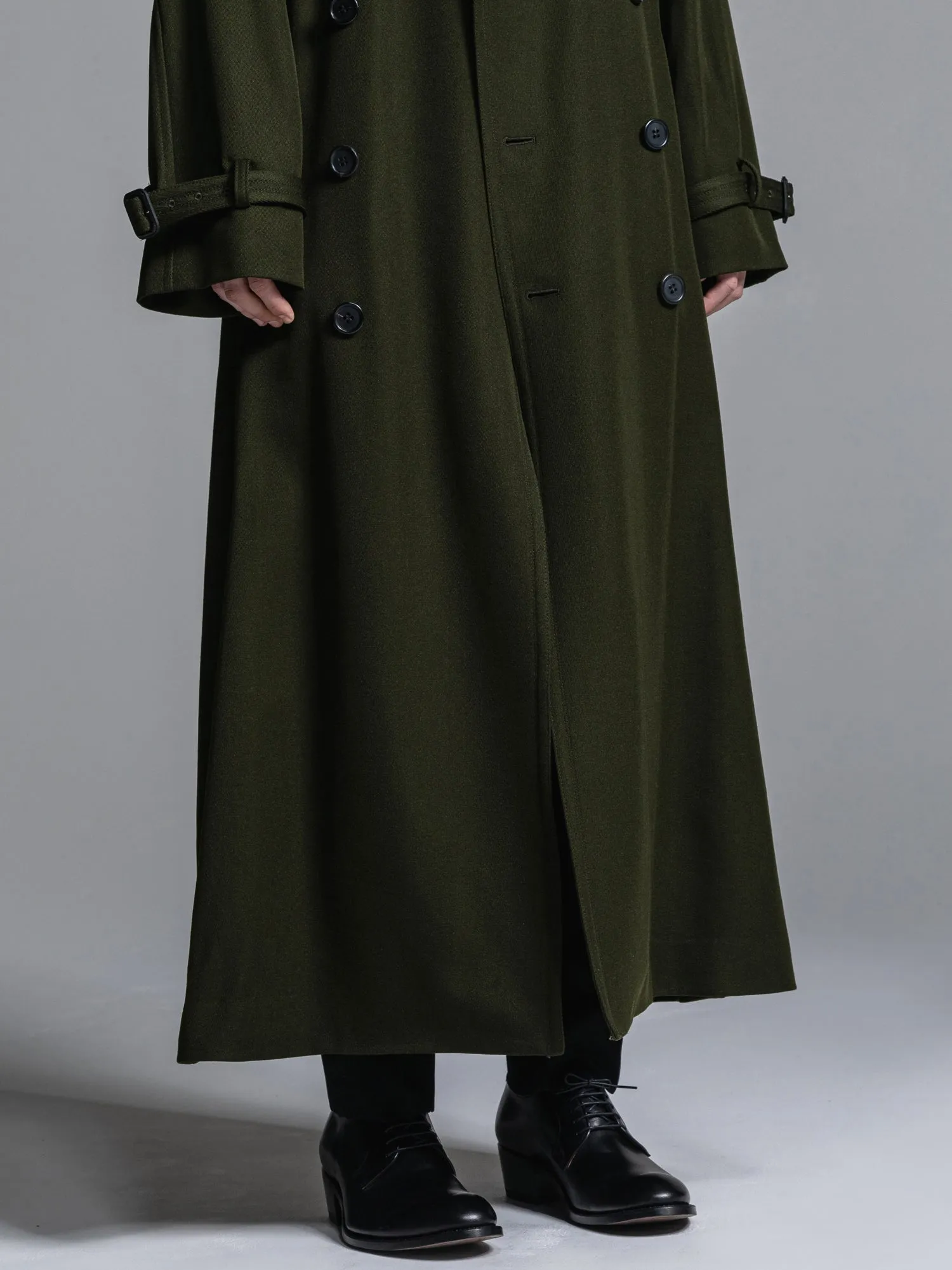 WOOL GABARDINE OVERSIZED MAXI TRENCH COAT [2024A/W]