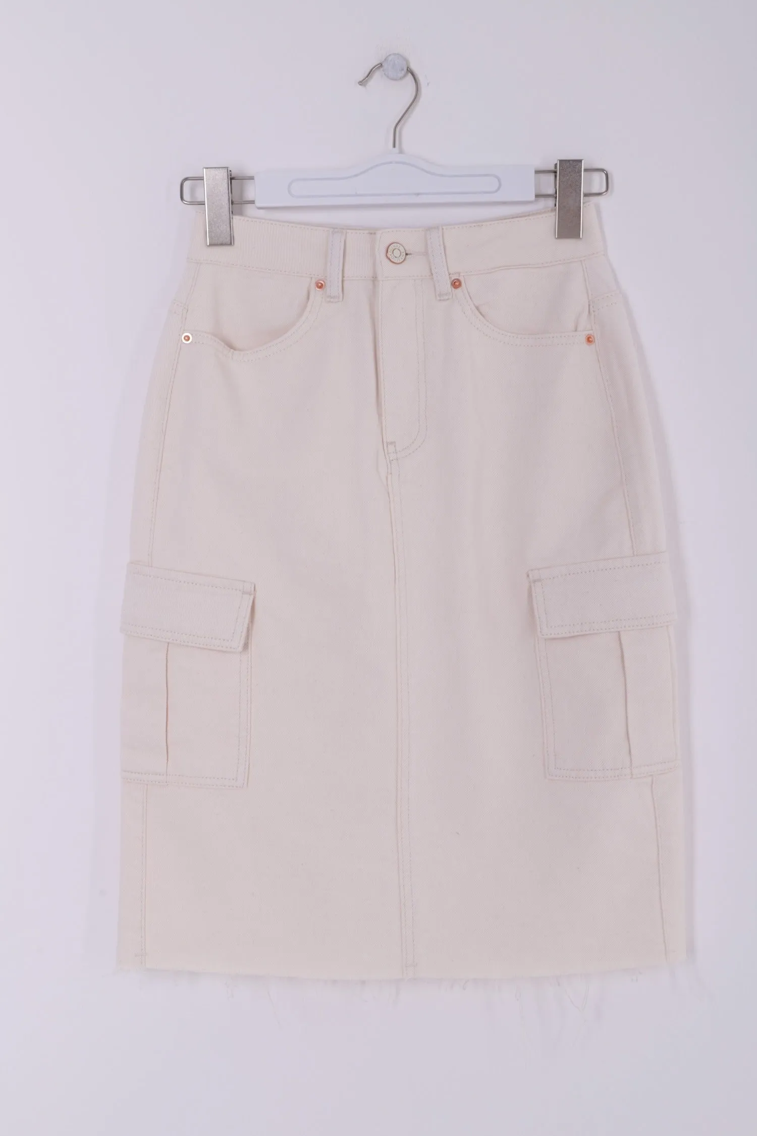 XLJ Denim Skirt with Side Cargo Pockets - Iesi
