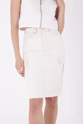 XLJ Denim Skirt with Side Cargo Pockets - Iesi