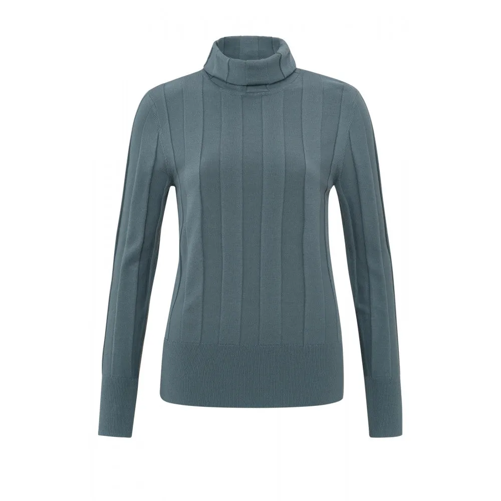 YAYA B.V / Damen-Sweat / Ribbed sweater with turtleneck